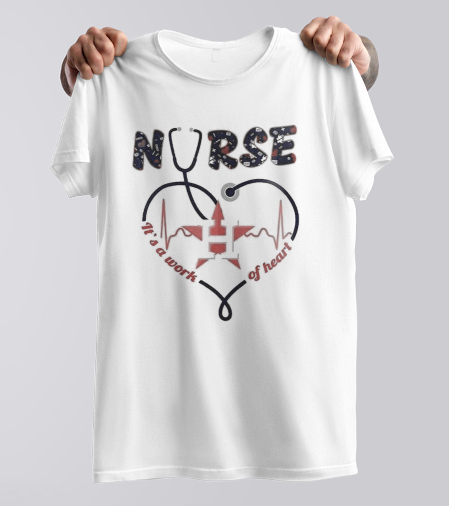 Houston Astros Nurse Appreciation Night 2025 Heartbeat Stethoscope Baseball Event T-Shirt