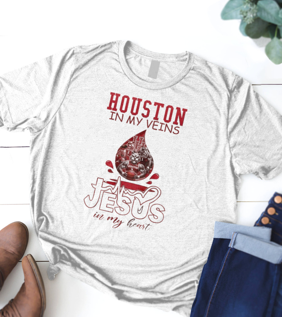 Houston In My Veins Jesus In My Heart 2025 T-Shirt