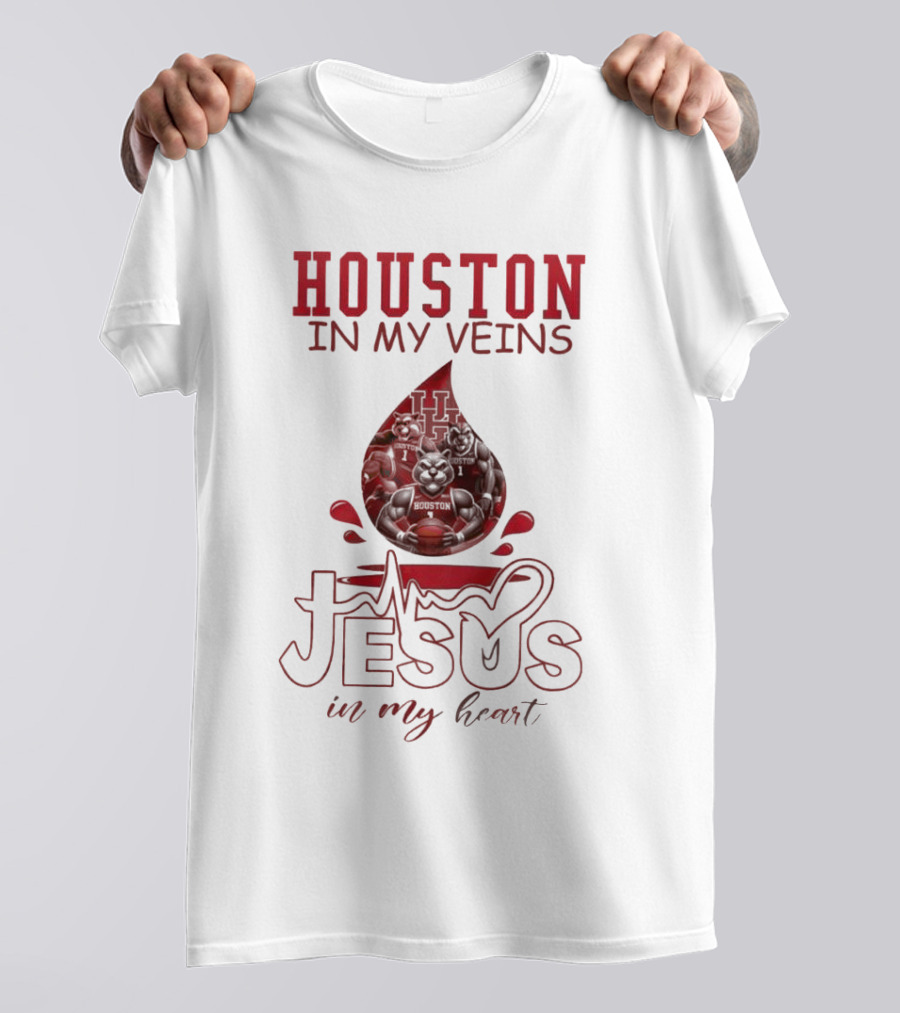 Houston In My Veins Jesus In My Heart 2025 T-Shirt