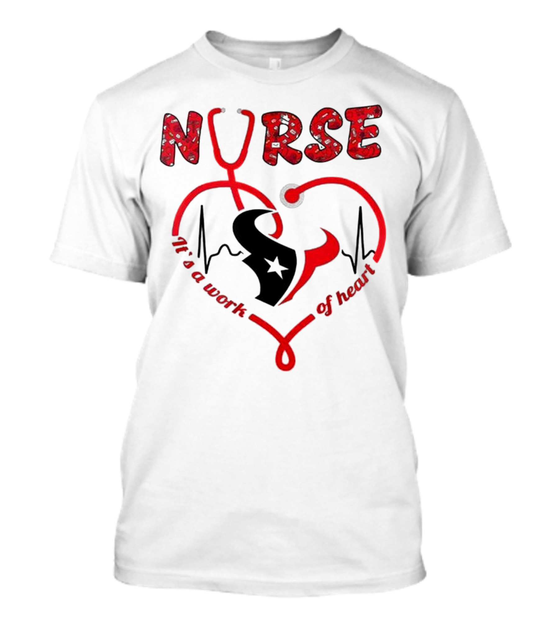 Houston Texans Nurses Appreciation Night 2025 NURSE It's A Work Of Heart T-Shirt