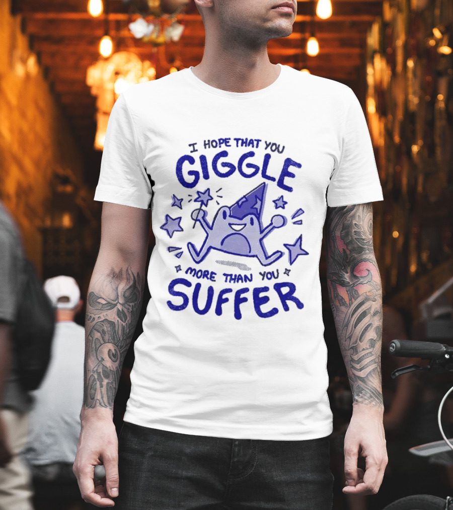 I Hope That You Giggle More Than You Suffer Comical Wizard Starry Whimsy T-Shirt