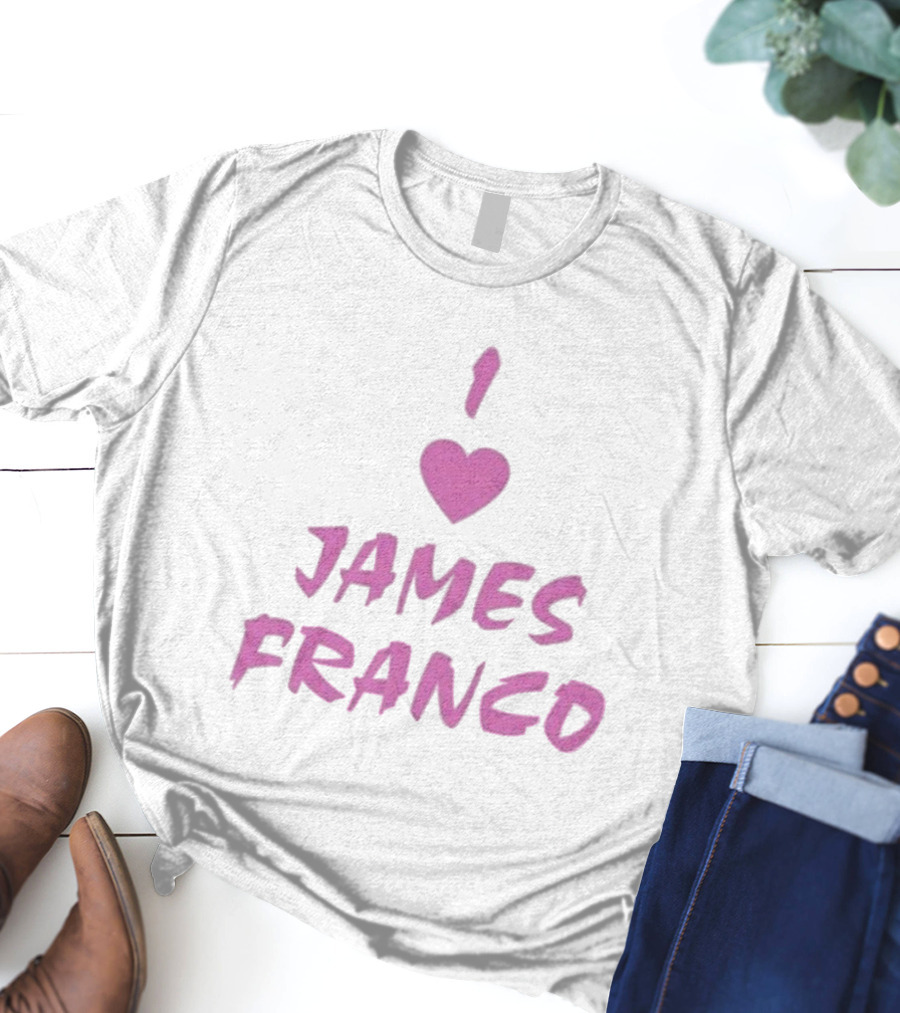 I Love James Franco Pink Heart T-Shirt