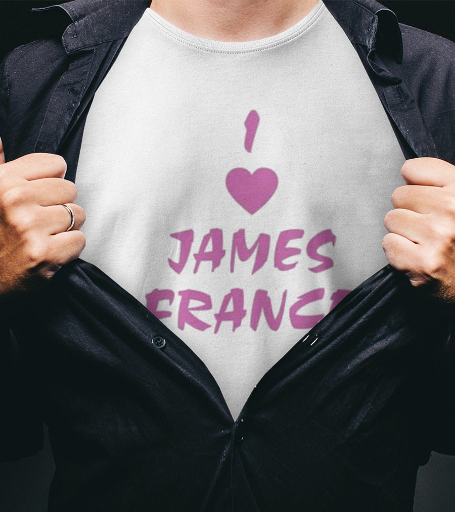 I Love James Franco Pink Heart T-Shirt