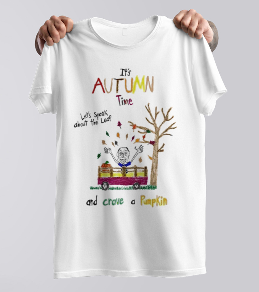 Autumn Time Leaves Falling Tree Carve Pumpkin Truck T-Shirt