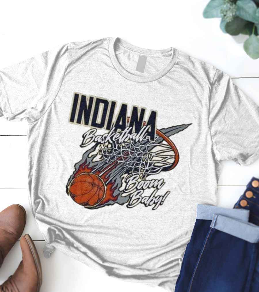 Indiana Pacers Basketball Boom Baby Fireball Slam Dunk T-Shirt
