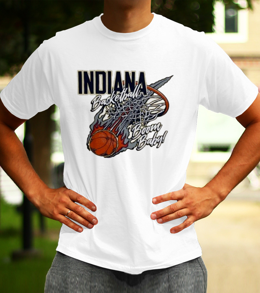 Indiana Pacers Basketball Boom Baby Fireball Slam Dunk T-Shirt