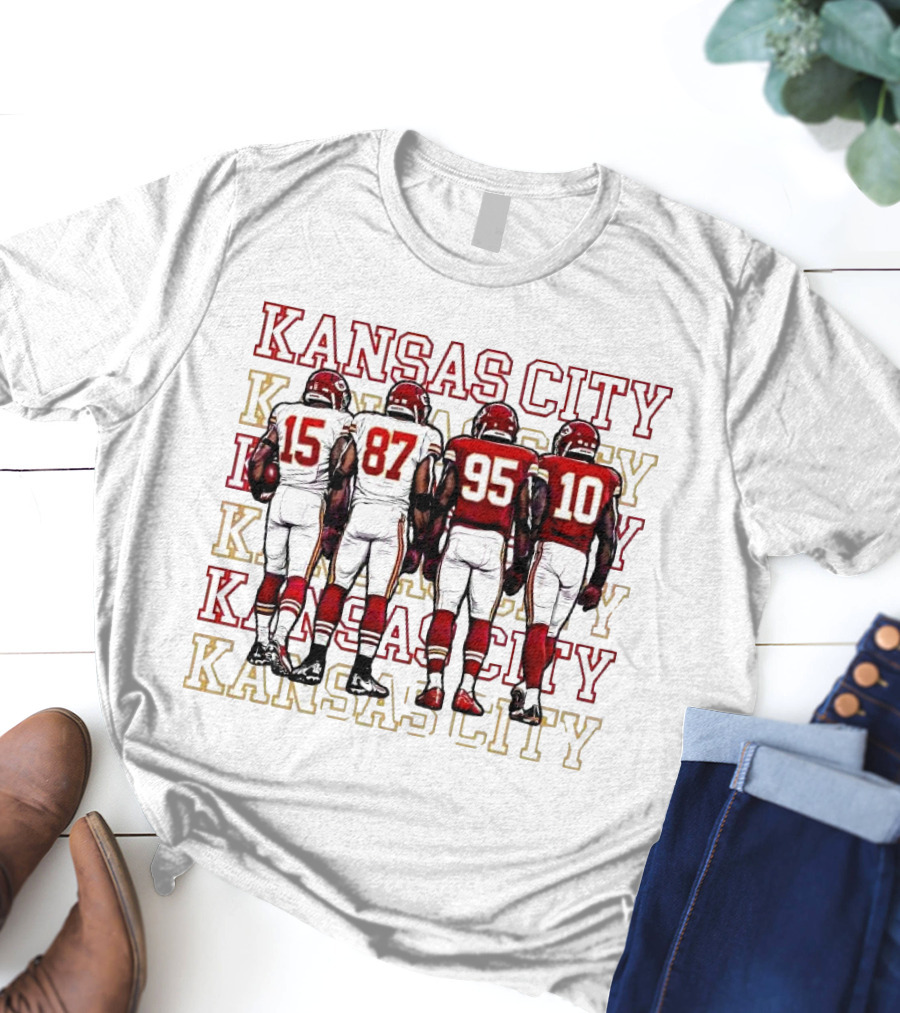 Kansas City Mahomes Kelce Chris Jones Isiah Pacheco 15 87 95 10 T-Shirt