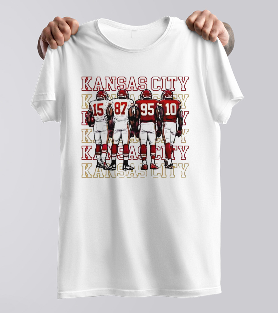 Kansas City Mahomes Kelce Chris Jones Isiah Pacheco 15 87 95 10 T-Shirt