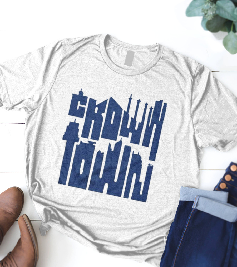 Kansas City Royals Crown Town Skyline Text Art T-Shirt