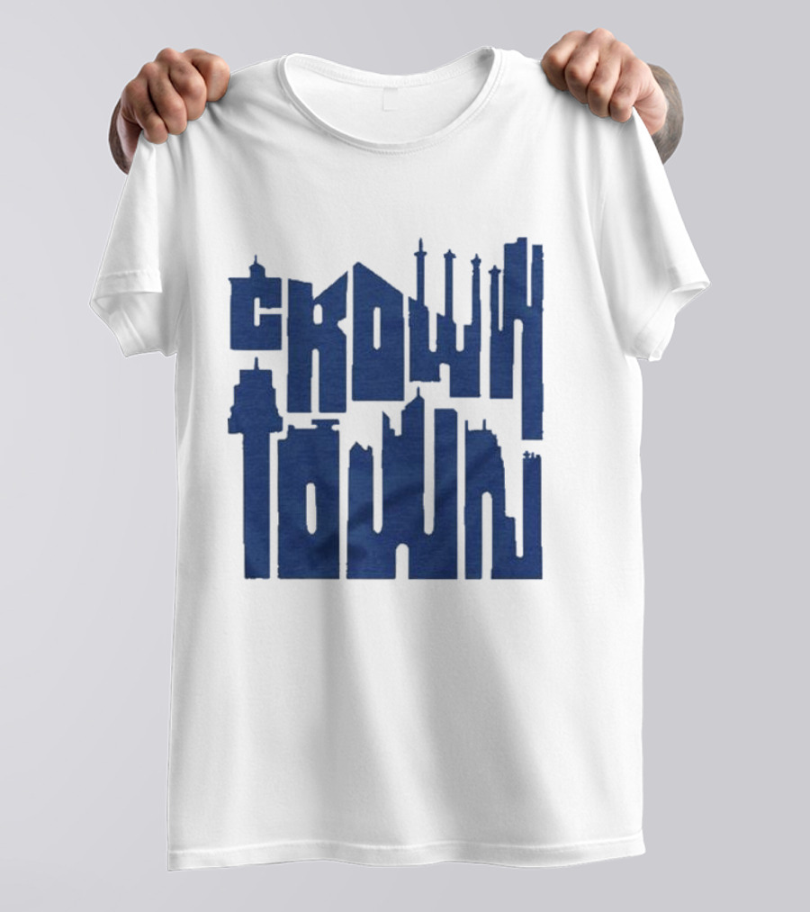 Kansas City Royals Crown Town Skyline Text Art T-Shirt