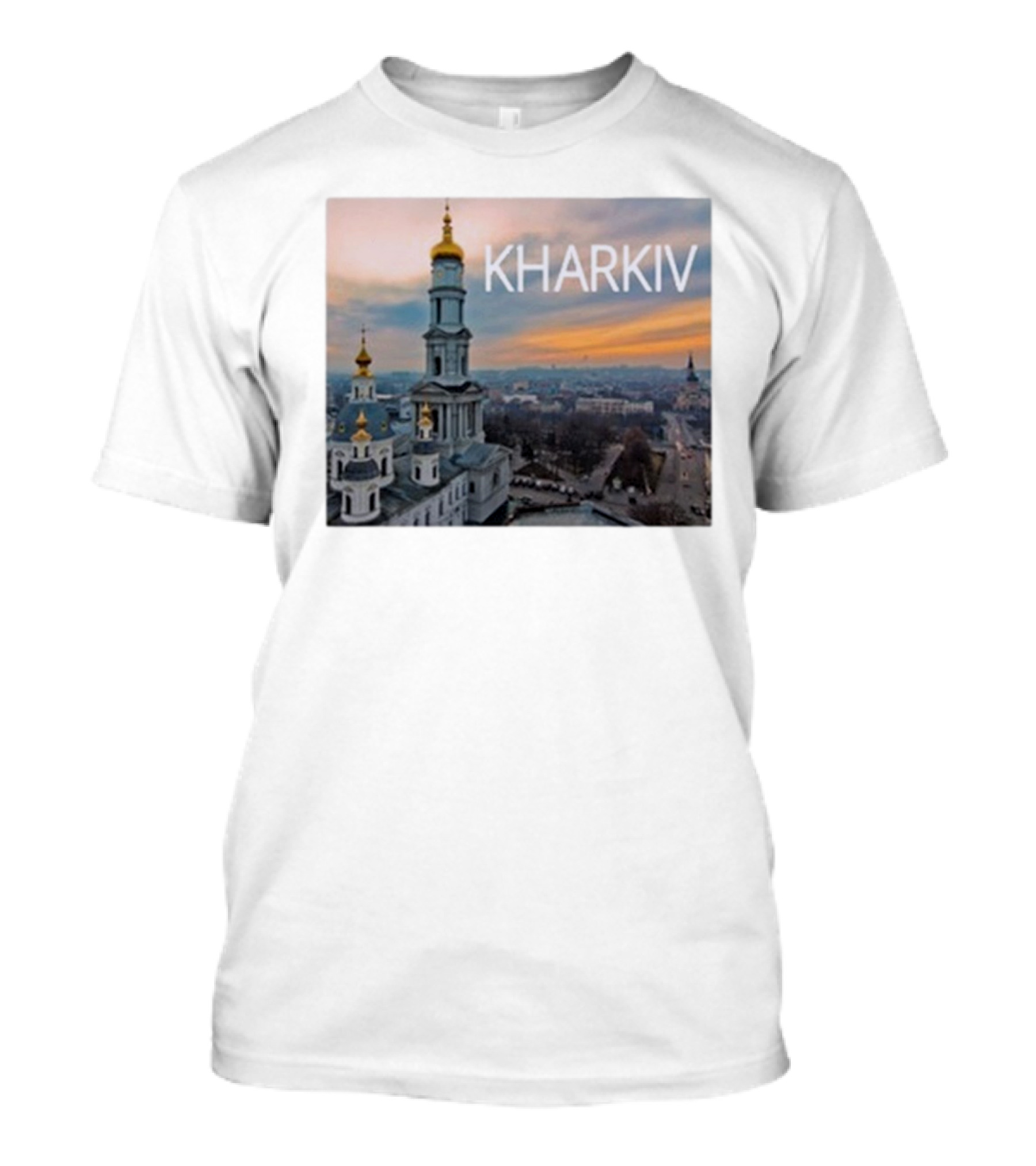 Kharkiv City Skyline With Famous Cathedral Sunset View T-Shirt