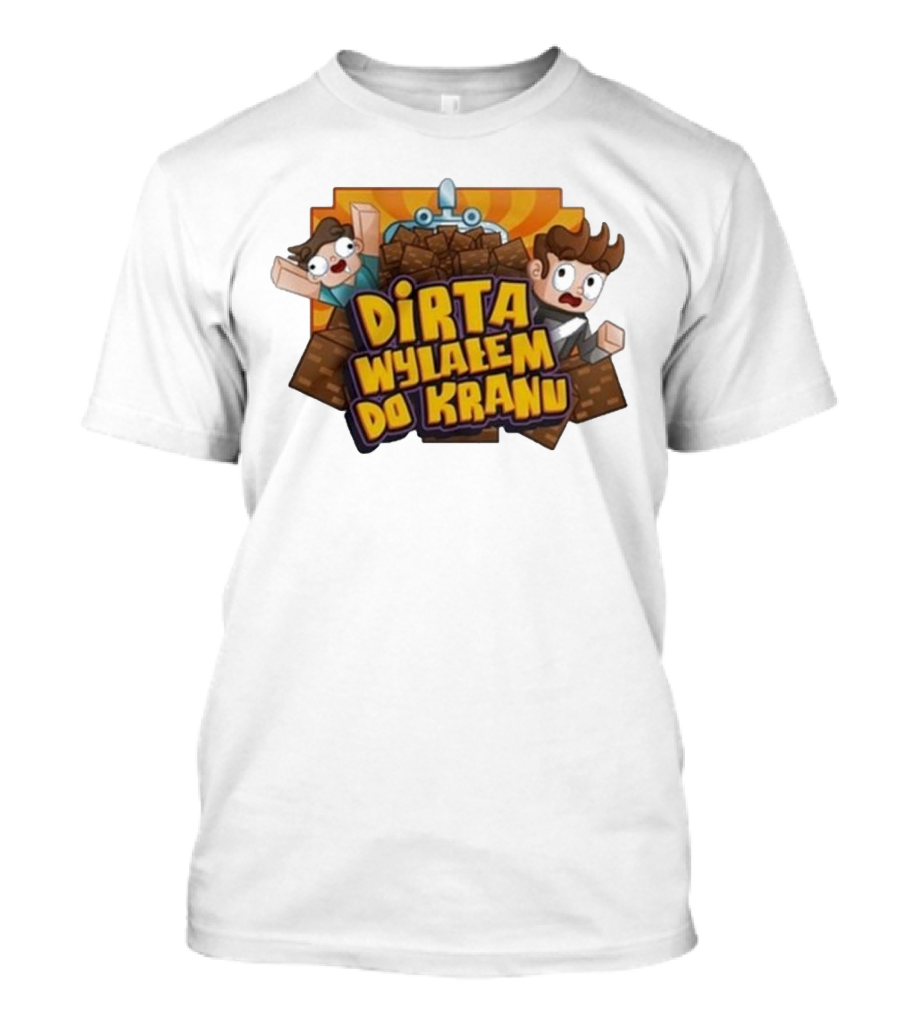 Koszulka Dirta Wylalem Do Kranu Zabawny Motyw Bloki Kreskówkowe T-Shirt