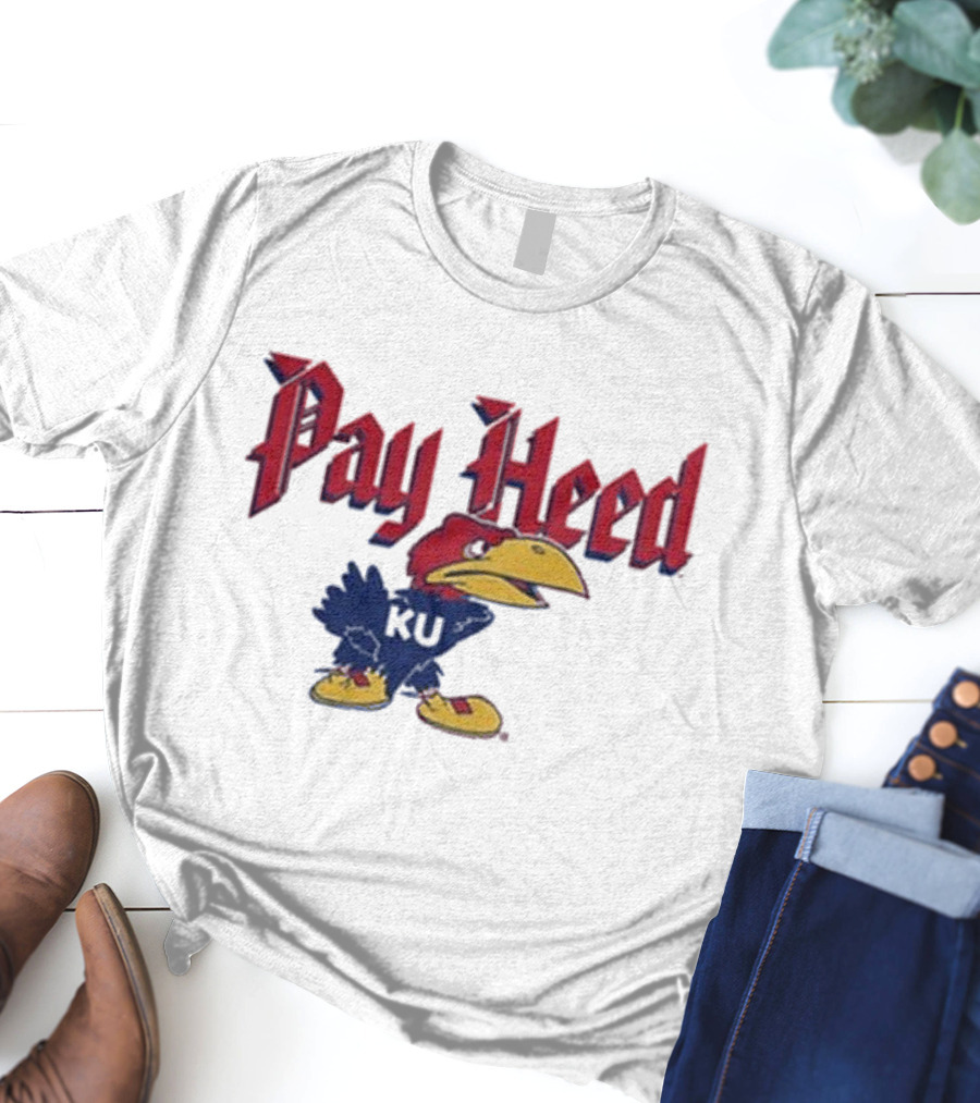 KU Pay Heed Jayhawk Vintage Style T-Shirt