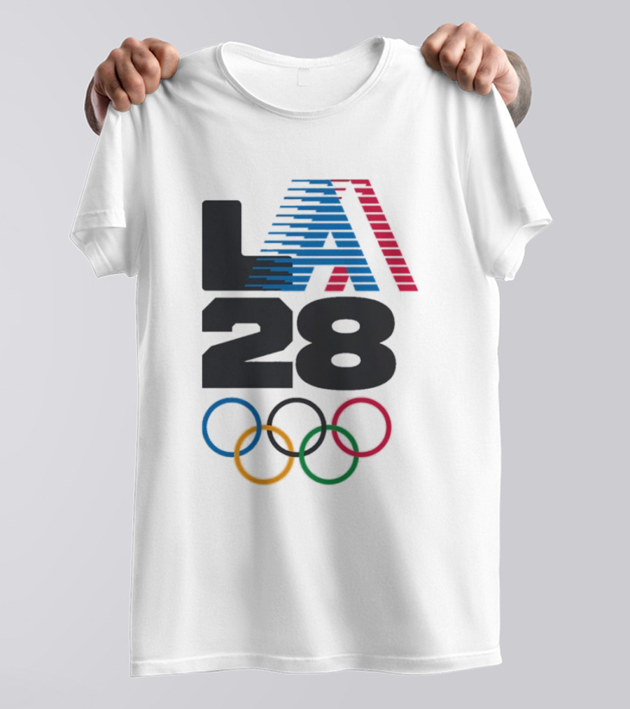 "LA 2028 Summer Olympics Retro Style With Olympic Rings" T-Shirt