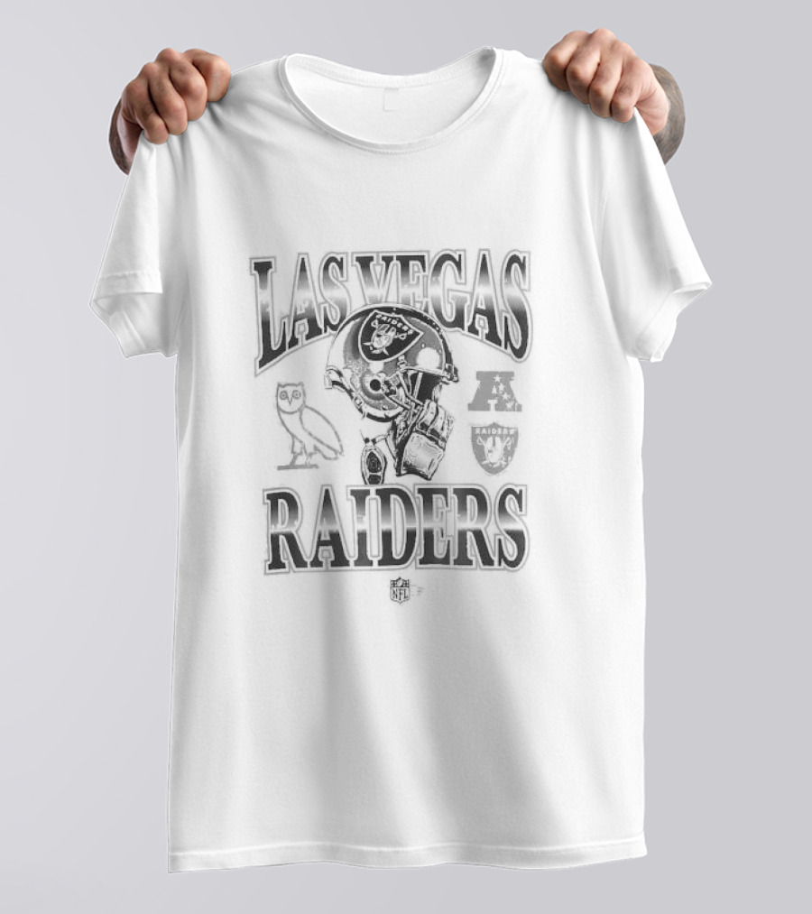 Las Vegas Raiders OVO Al Davis Owl Heather Collaboration T-Shirt