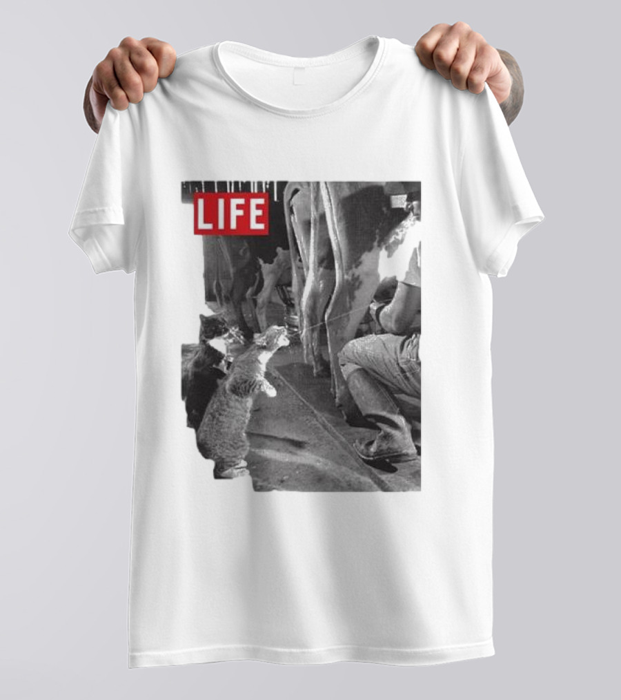 Life Magazine Cats Enjoying Fresh Milk T-Shirt