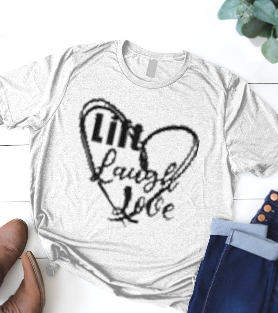 Lift Laugh Love Scribbled Heart Dark Mode T-Shirt