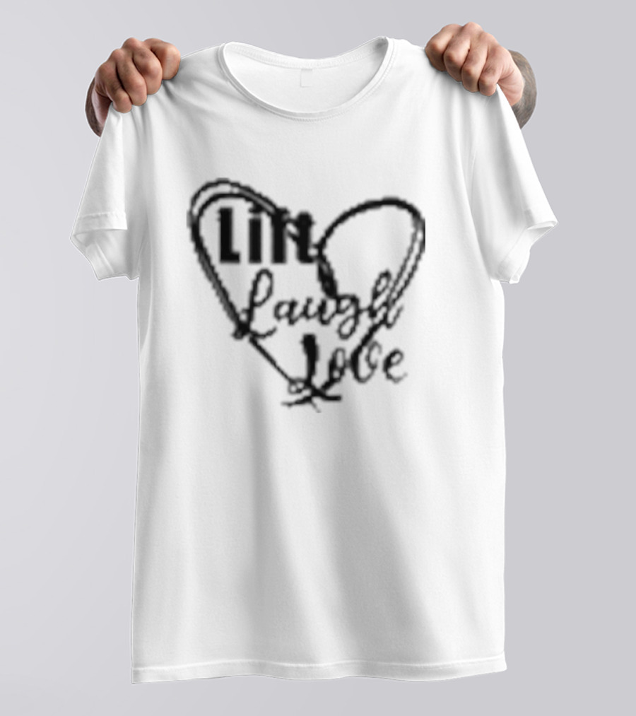 Lift Laugh Love Scribbled Heart Dark Mode T-Shirt