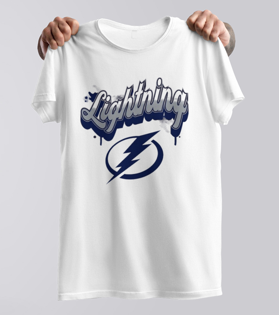 Lightning Script Blue Bolt Bubbly Tampa Bay T-Shirt