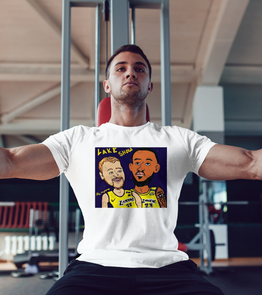 LeBron James And Luka Dončić Lake Show Lakers Cartoon Art 23 77 T-Shirt