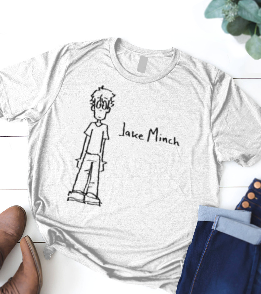 Jake Minch Hand Drawn Cartoon Style Sketch T-Shirt