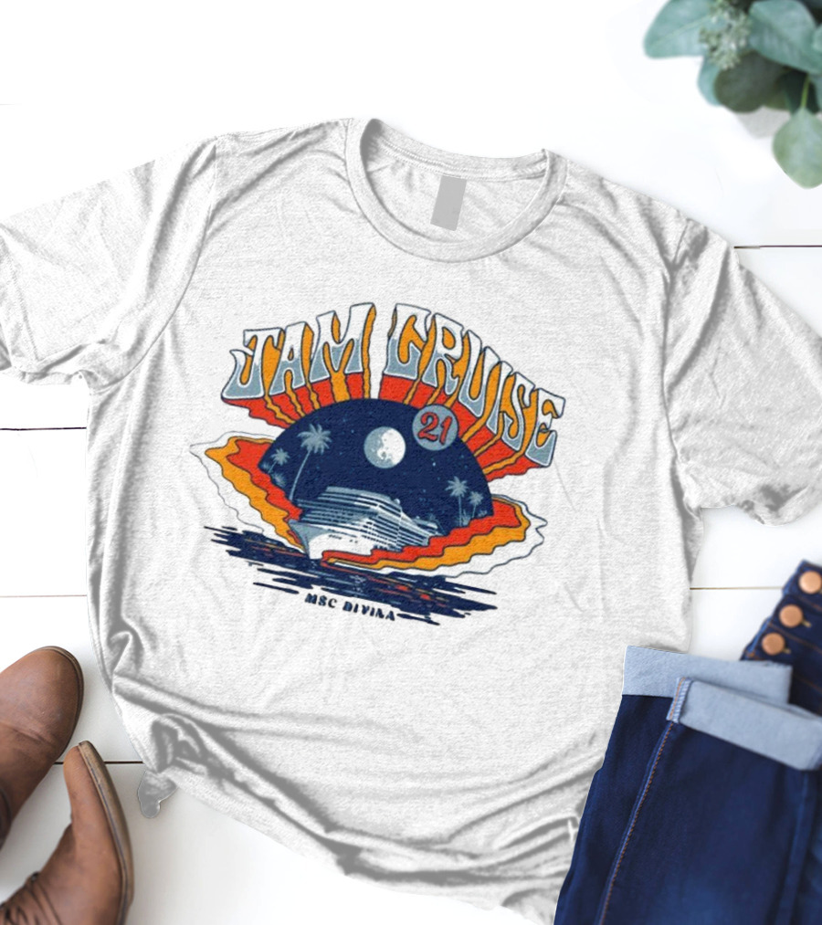 Jam Cruise 21 Tropical Moonlit Ocean Adventure 2025 T-Shirt