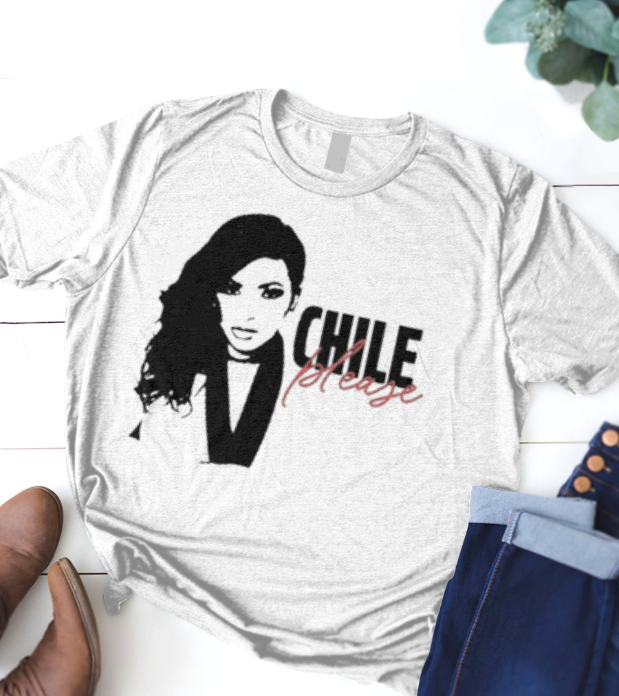 Jasmine Crockett Chile Please Silhouette Textured Portrait T-Shirt