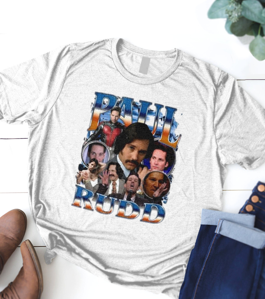 Paul Rudd 90’s Bootleg Ant-Man Anchor Improv Comedy Collage T-Shirt