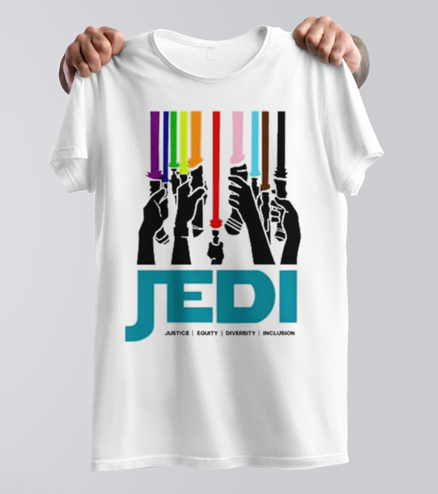 Jedi Justice Equity Diversity Inclusion Lightsaber Colors T-Shirt