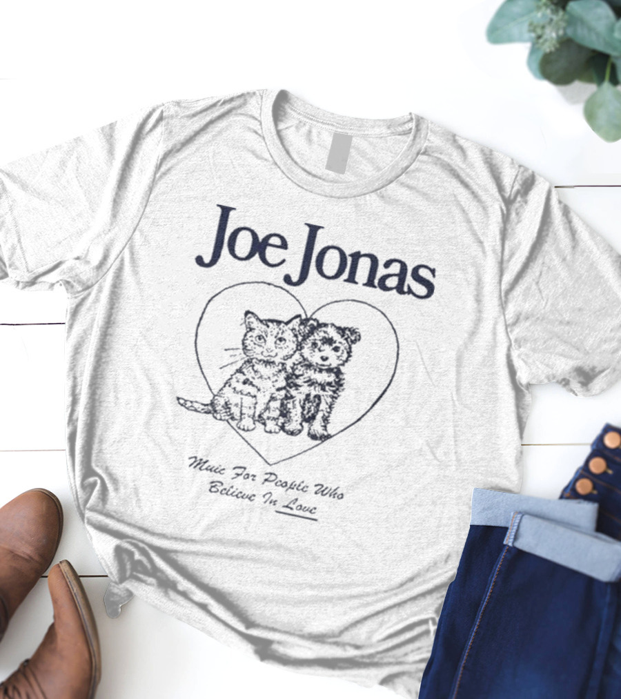 Joe Jonas Music For People Who Believe In Love Heart Cat And Dog T-Shirt