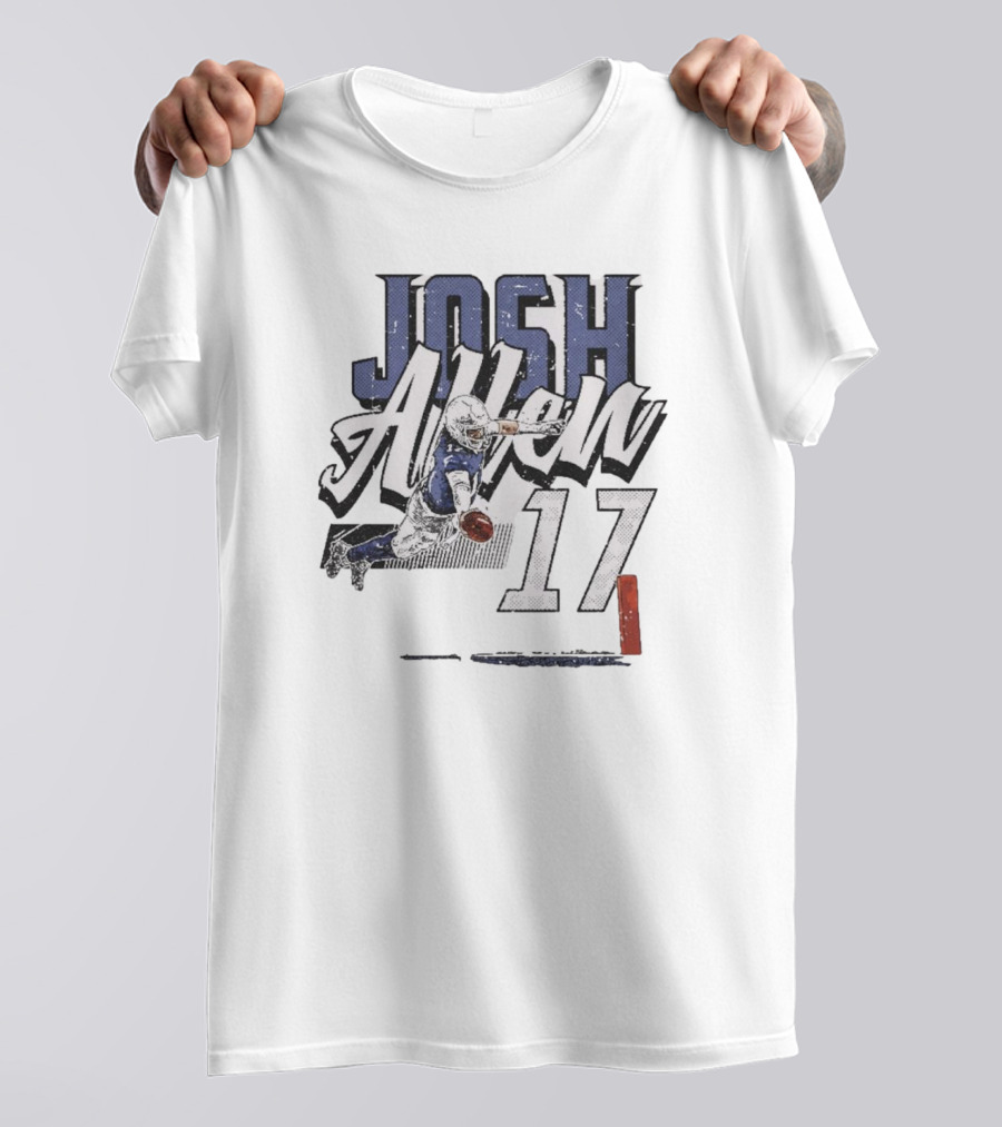 Josh Allen 17 Buffalo Bills Quarterback Dive T-Shirt