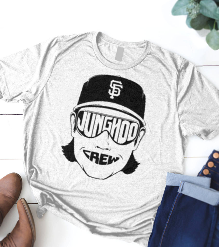 Jung Hoo Crew 2025 San Francisco Giants Baseball Cap And Sunglasses T-Shirt
