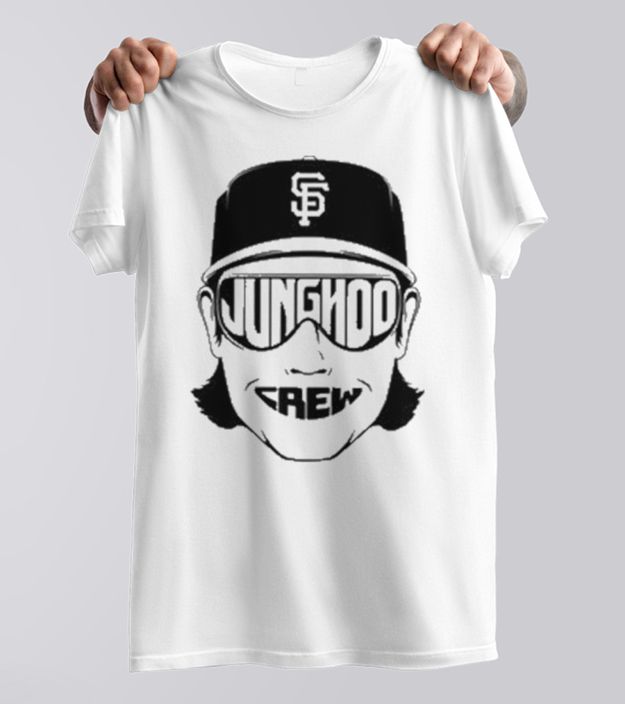 Jung Hoo Crew 2025 San Francisco Giants Baseball Cap And Sunglasses T-Shirt