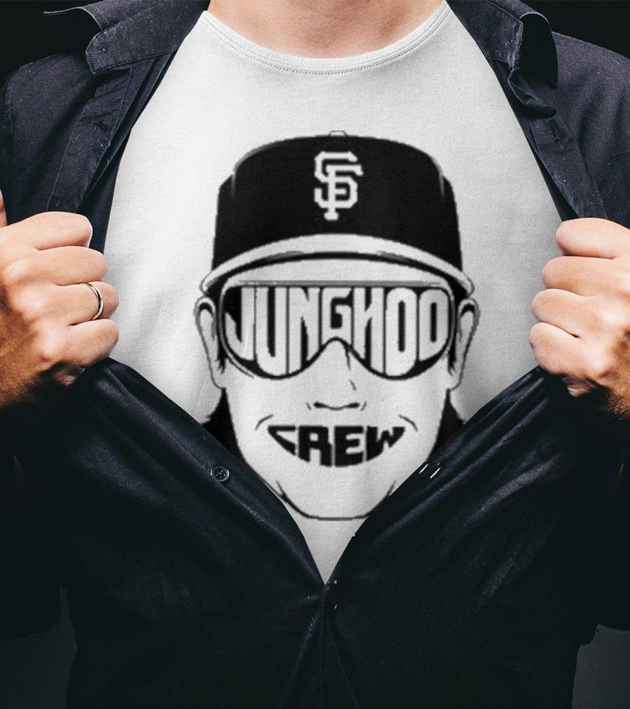 Jung Hoo Crew 2025 San Francisco Giants Baseball Cap And Sunglasses T-Shirt