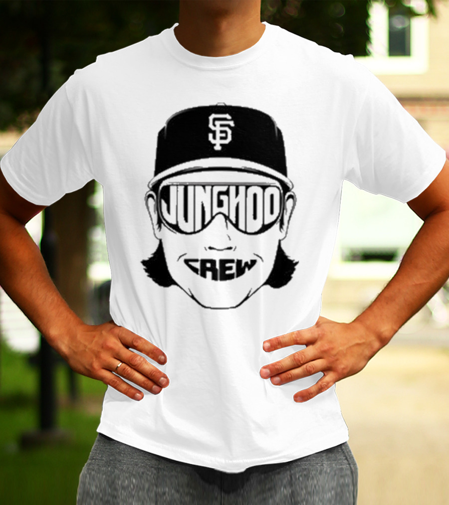 Jung Hoo Crew 2025 San Francisco Giants Baseball Cap And Sunglasses T-Shirt