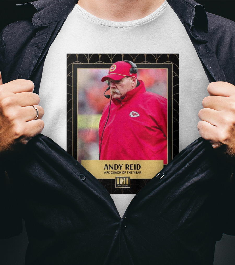 Kansas City Chiefs Andy Reid AFC Coach Of The Year 101 Awards T-Shirt