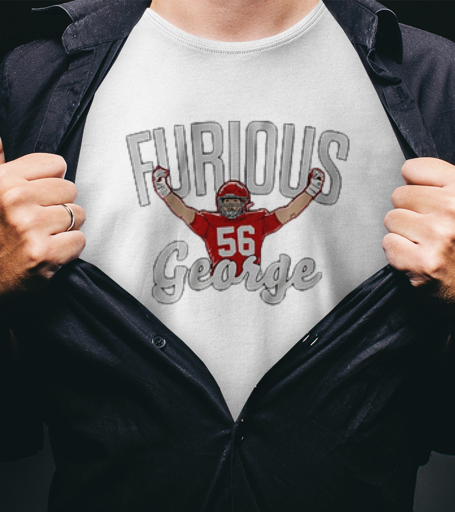 Furious George 56 Kansas City Chiefs George Karlaftis T-Shirt