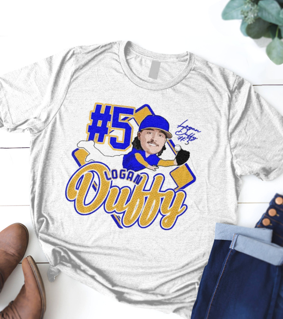 Logan Duffy #5 Baseball Player Illustration 2025 T-Shirt