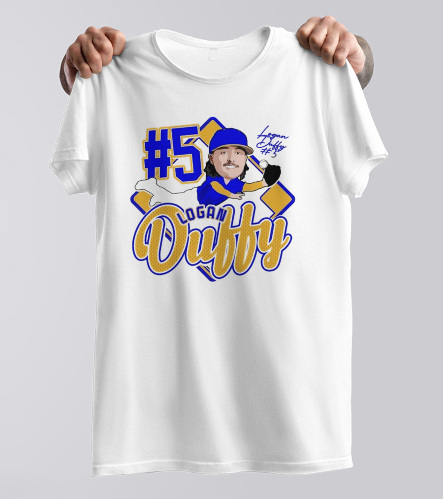 Logan Duffy #5 Baseball Player Illustration 2025 T-Shirt