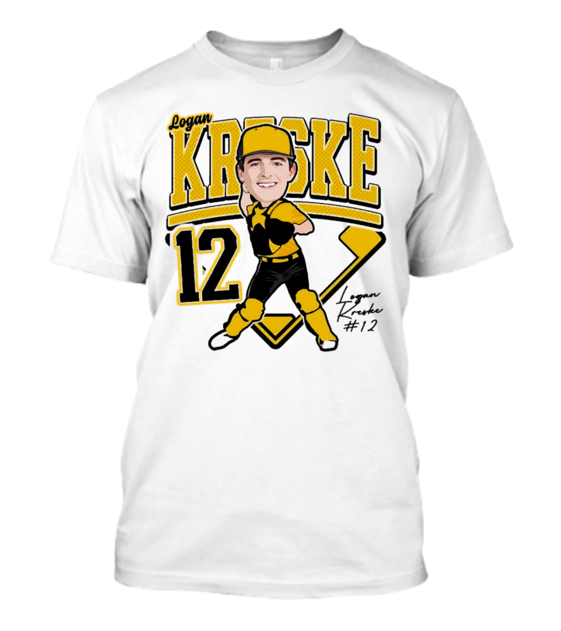 Logan Kreske Baseball 12 2025 Player Illustration T-Shirt