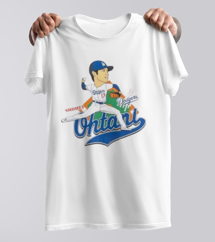 Los Angeles Dodgers Shohei Ohtani Cartoon Player Dodgers Ohtani T-Shirt