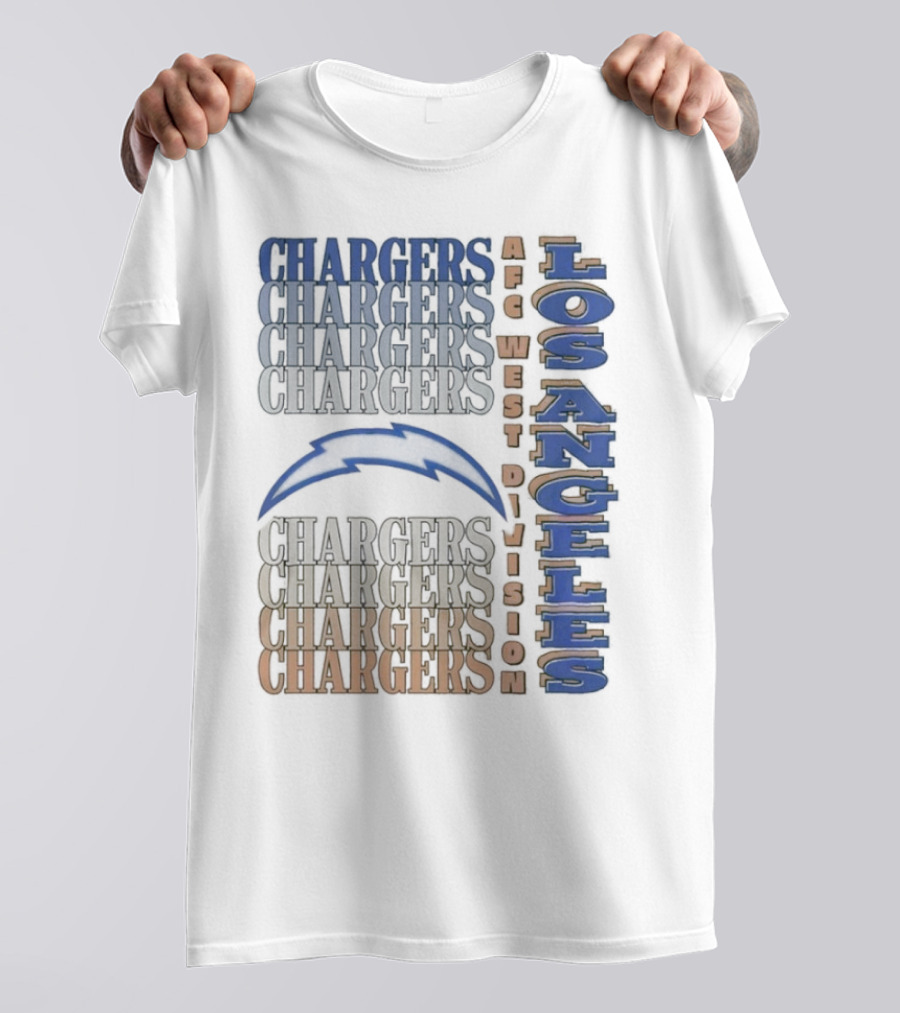 Los Angeles Chargers AFC West Division Chargers Bolt T-Shirt