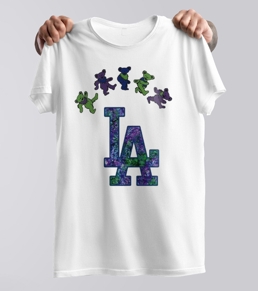 Los Angeles Dodgers Grateful Dead Night 2025 LA Logo Dancing Bears T-Shirt