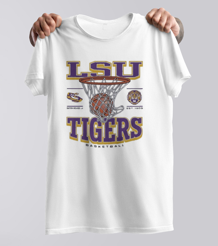 LSU Tigers Basketball Established 1909 Game Time T-Shirt
