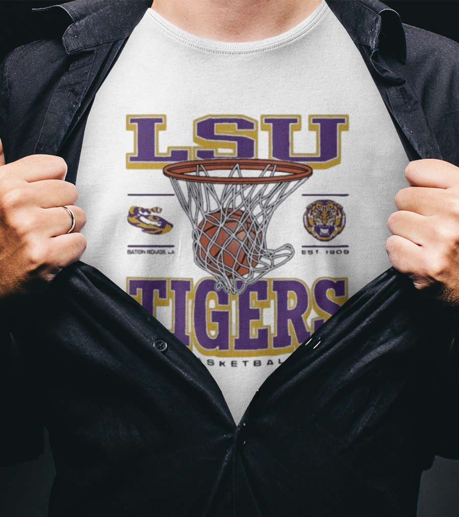 LSU Tigers Basketball Established 1909 Game Time T-Shirt