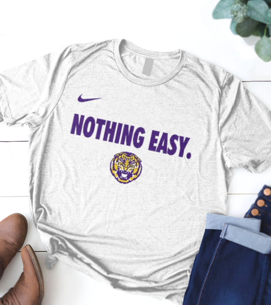 Nike LSU Tigers Nothing Easy Tiger Head T-Shirt