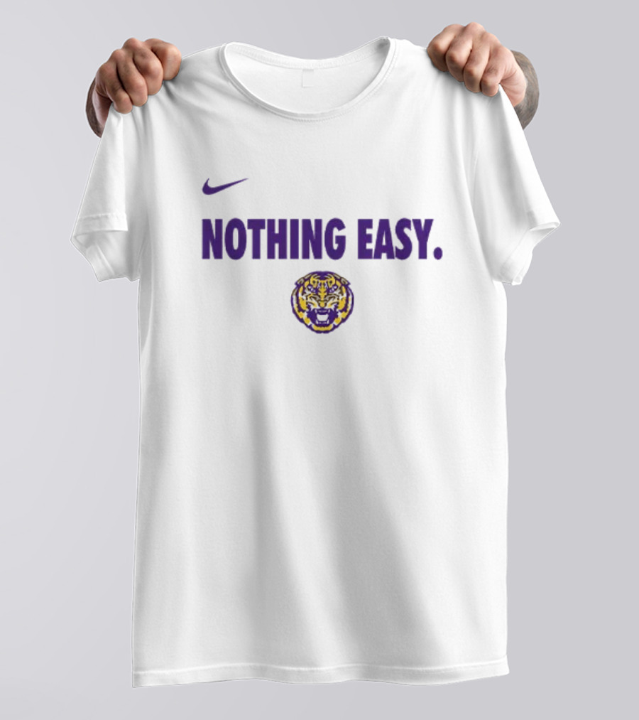 Nike LSU Tigers Nothing Easy Tiger Head T-Shirt