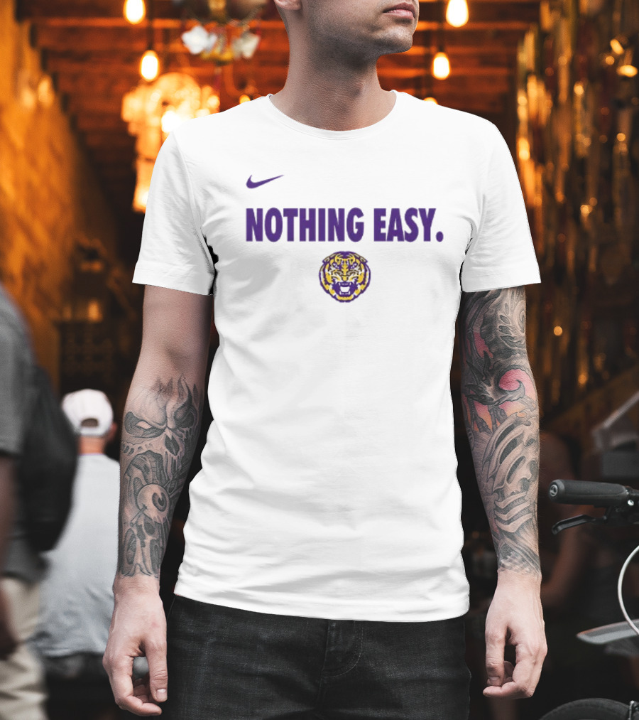 Nike LSU Tigers Nothing Easy Tiger Head T-Shirt