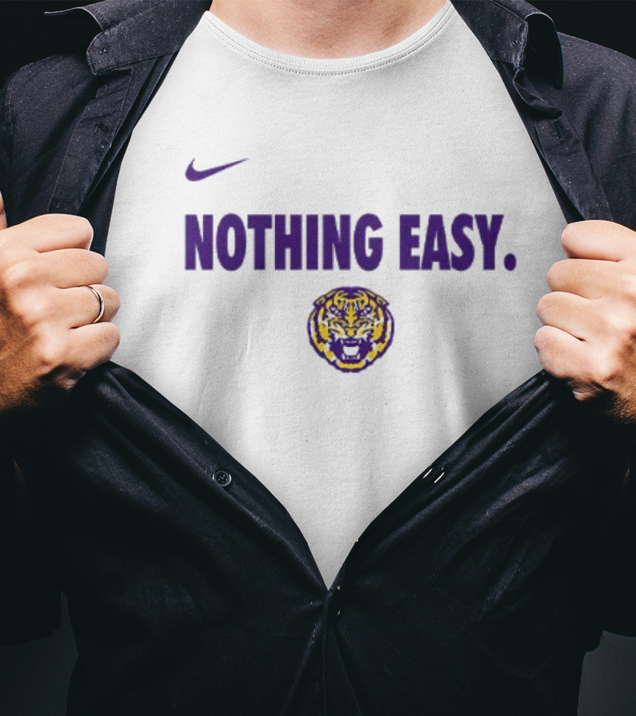 Nike LSU Tigers Nothing Easy Tiger Head T-Shirt