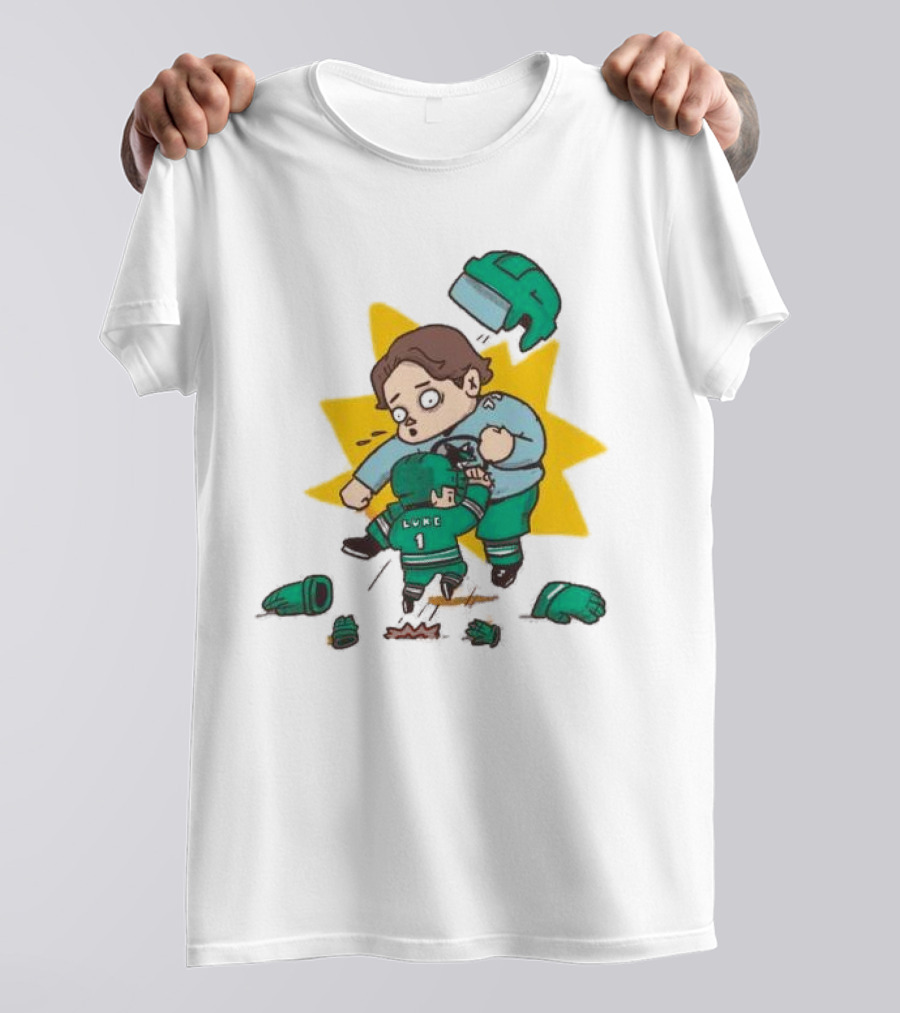 Mack Attacked Macklin Celebrini San Jose Sharks Cartoon Fight T-Shirt